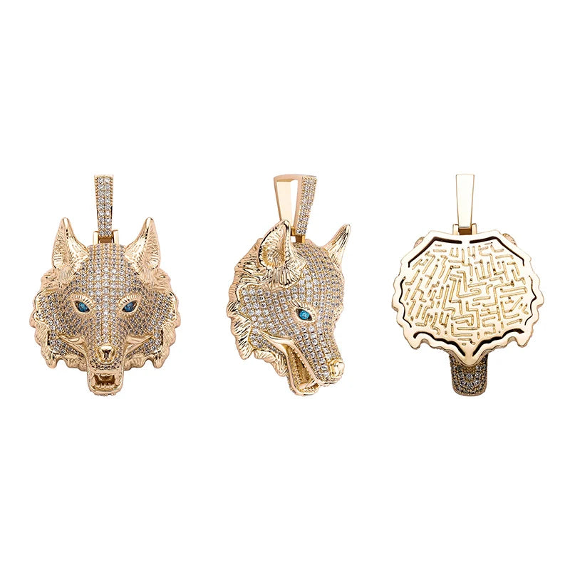 Iced Alpha Pendant – Bling Wolf Head Necklace