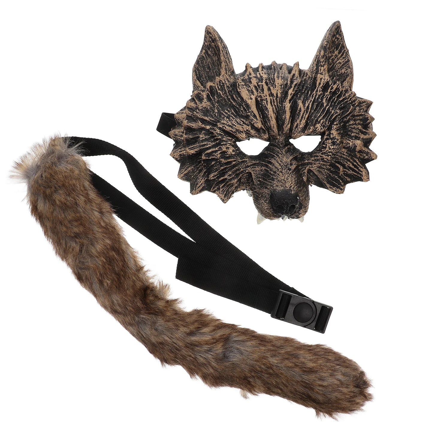 Lunar Howl Wolf Mask & Tail Set | Adult & Kids Costume Accessories for Halloween & Cosplay