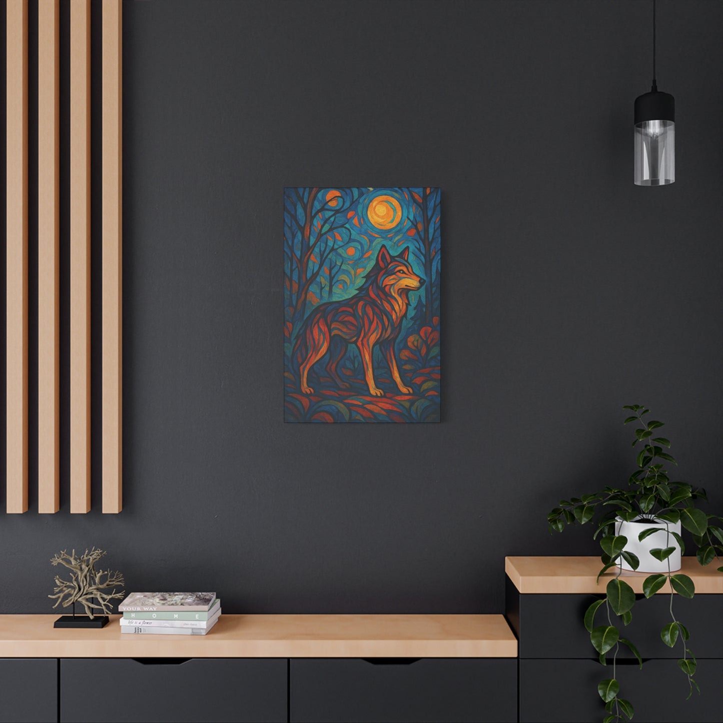 Emberbark Wolf | Nature Wolf Canvas Wall Art