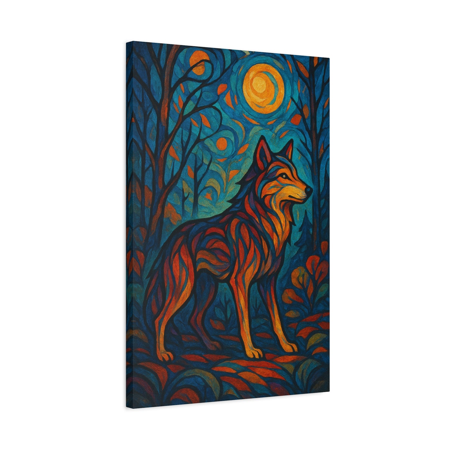 Emberbark Wolf | Nature Wolf Canvas Wall Art