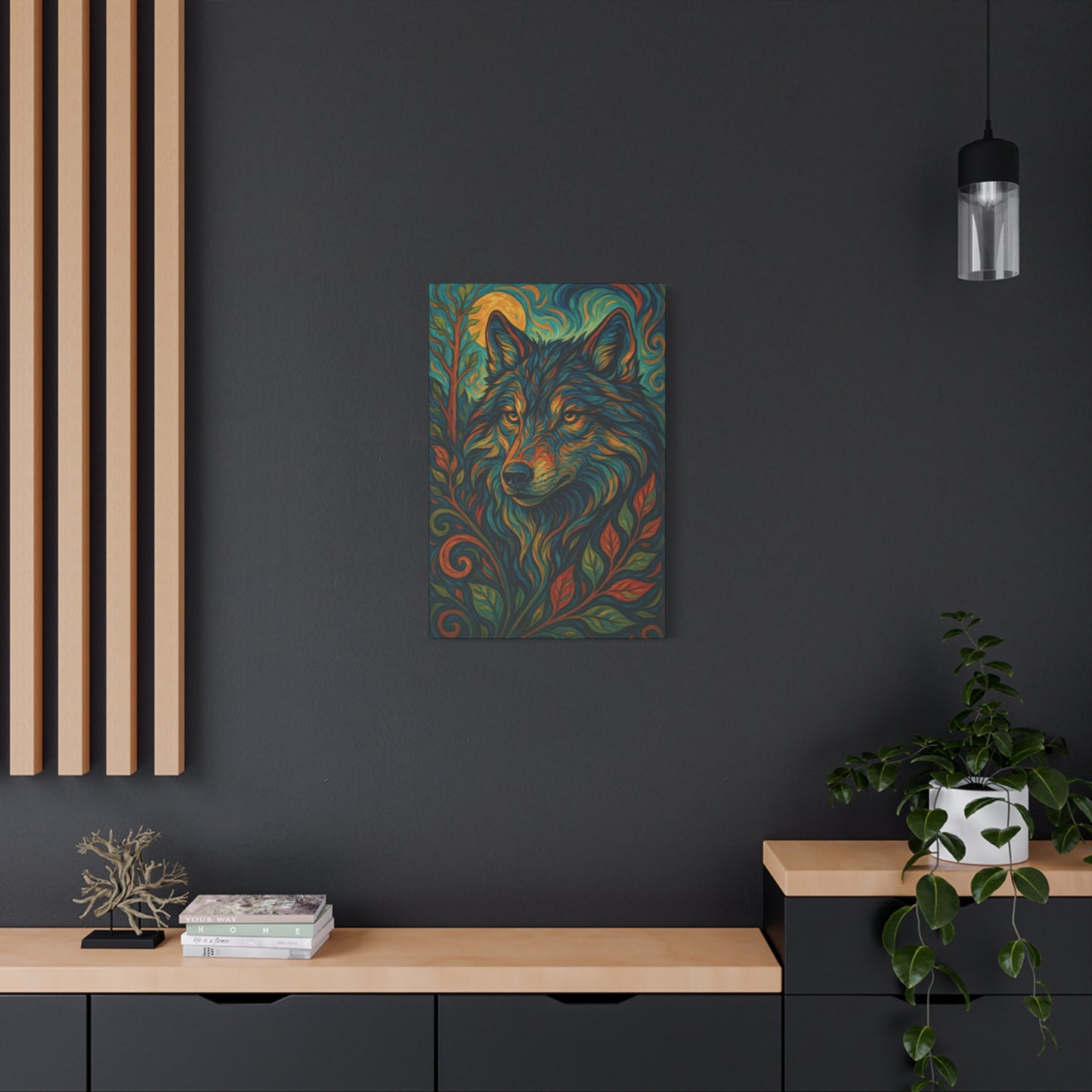 Sunfern Wolf | Nature Wolf Canvas Wall Art