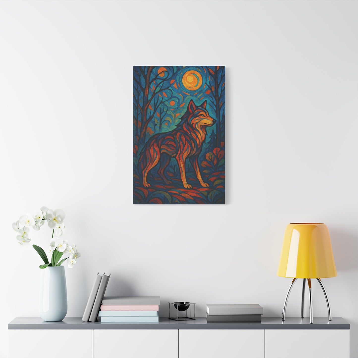 Emberbark Wolf | Nature Wolf Canvas Wall Art