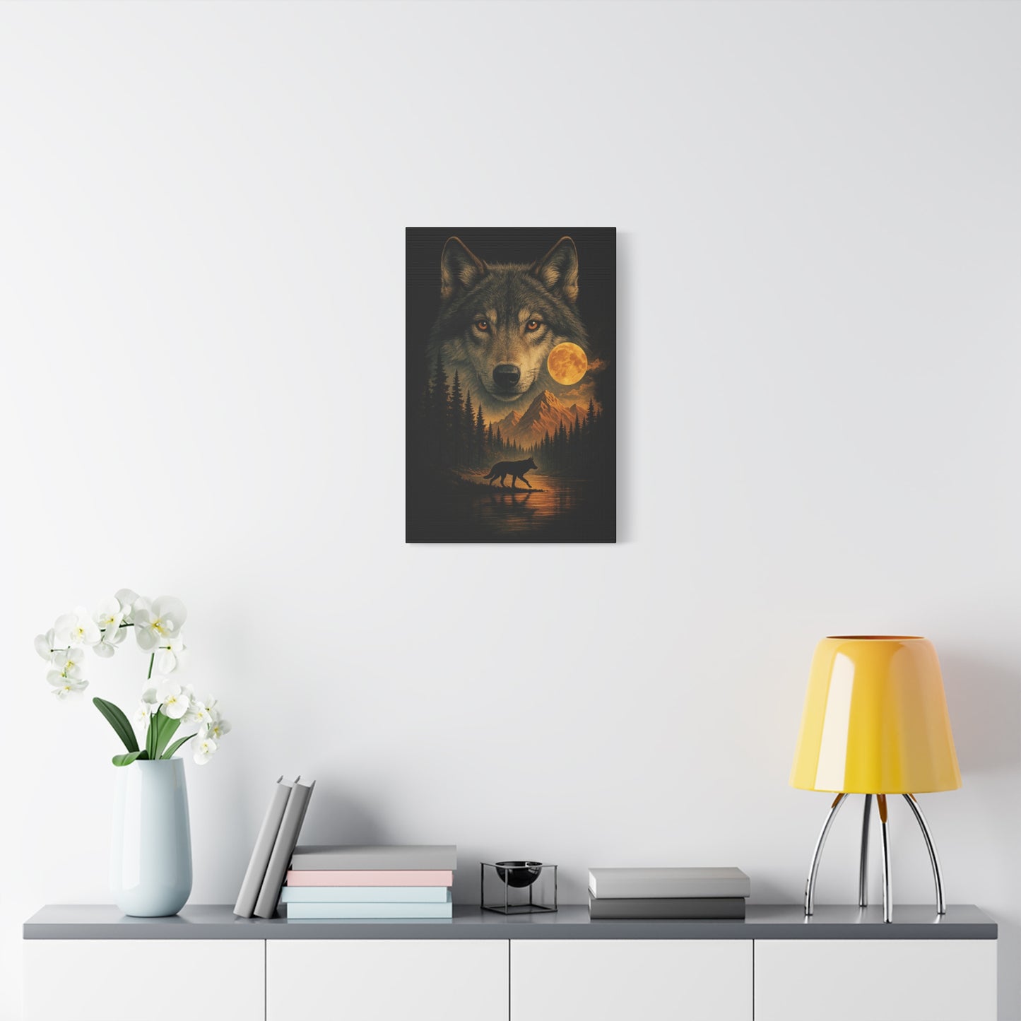 Moonwatch Alpha | Nature Wolf Canvas Wall Art