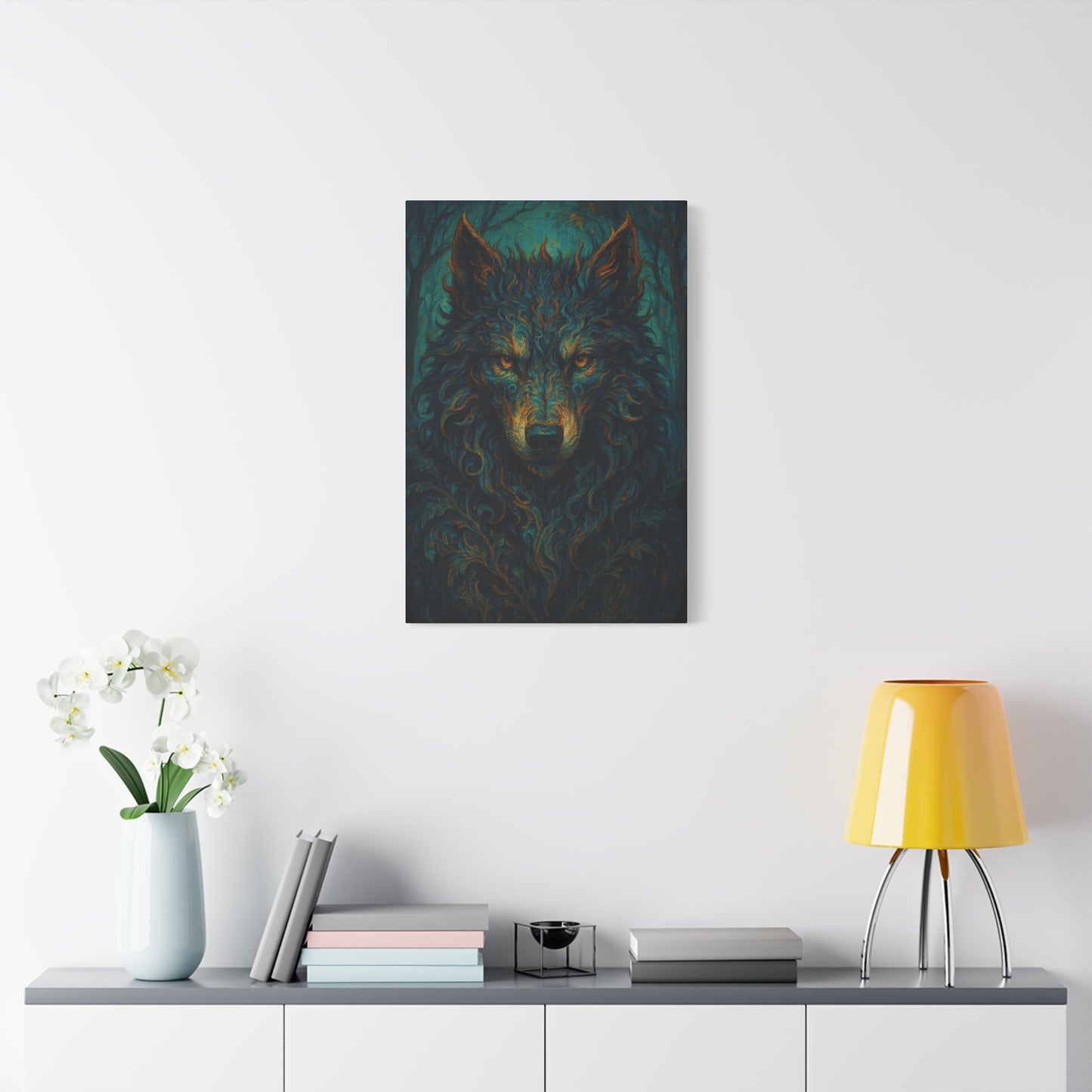 Nightroot Wolf | Nature Wolf Canvas Wall Art