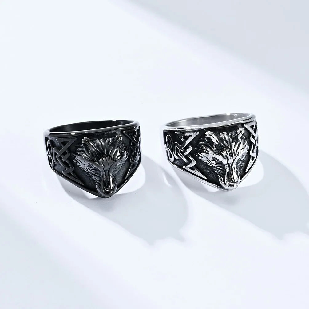 Fenrir’s Mark – Norse Viking Wolf Head Ring