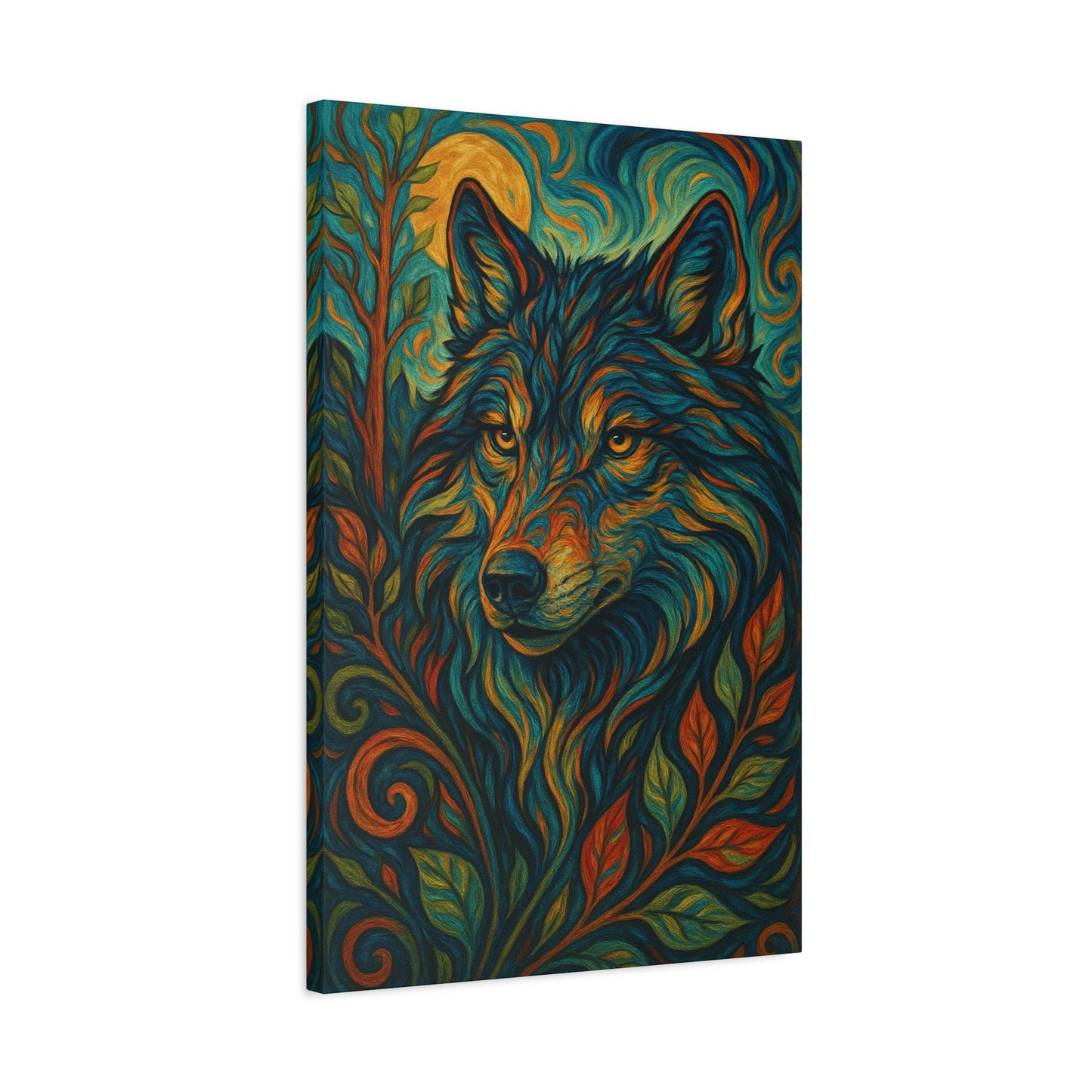 Sunfern Wolf | Nature Wolf Canvas Wall Art