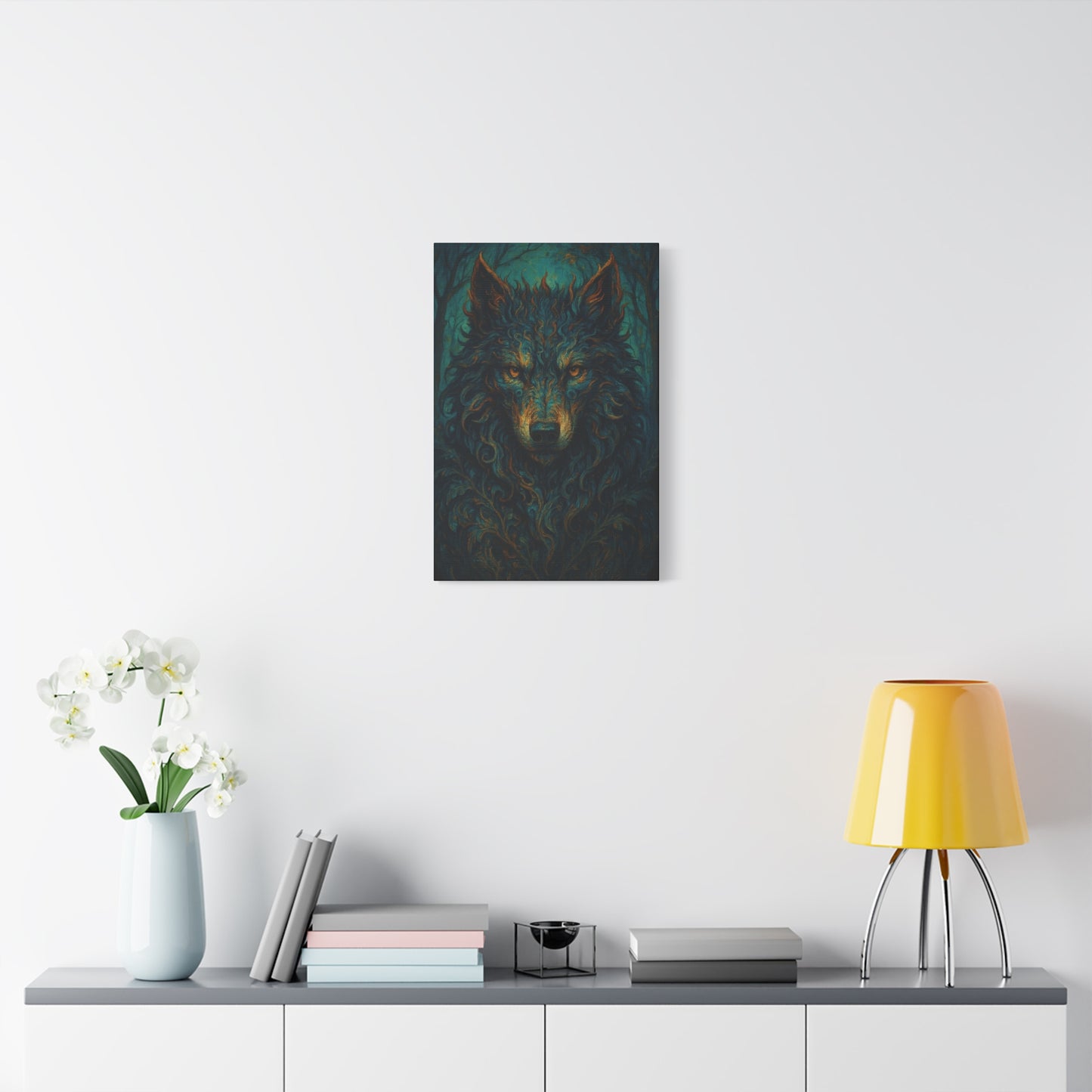 Nightroot Wolf | Nature Wolf Canvas Wall Art
