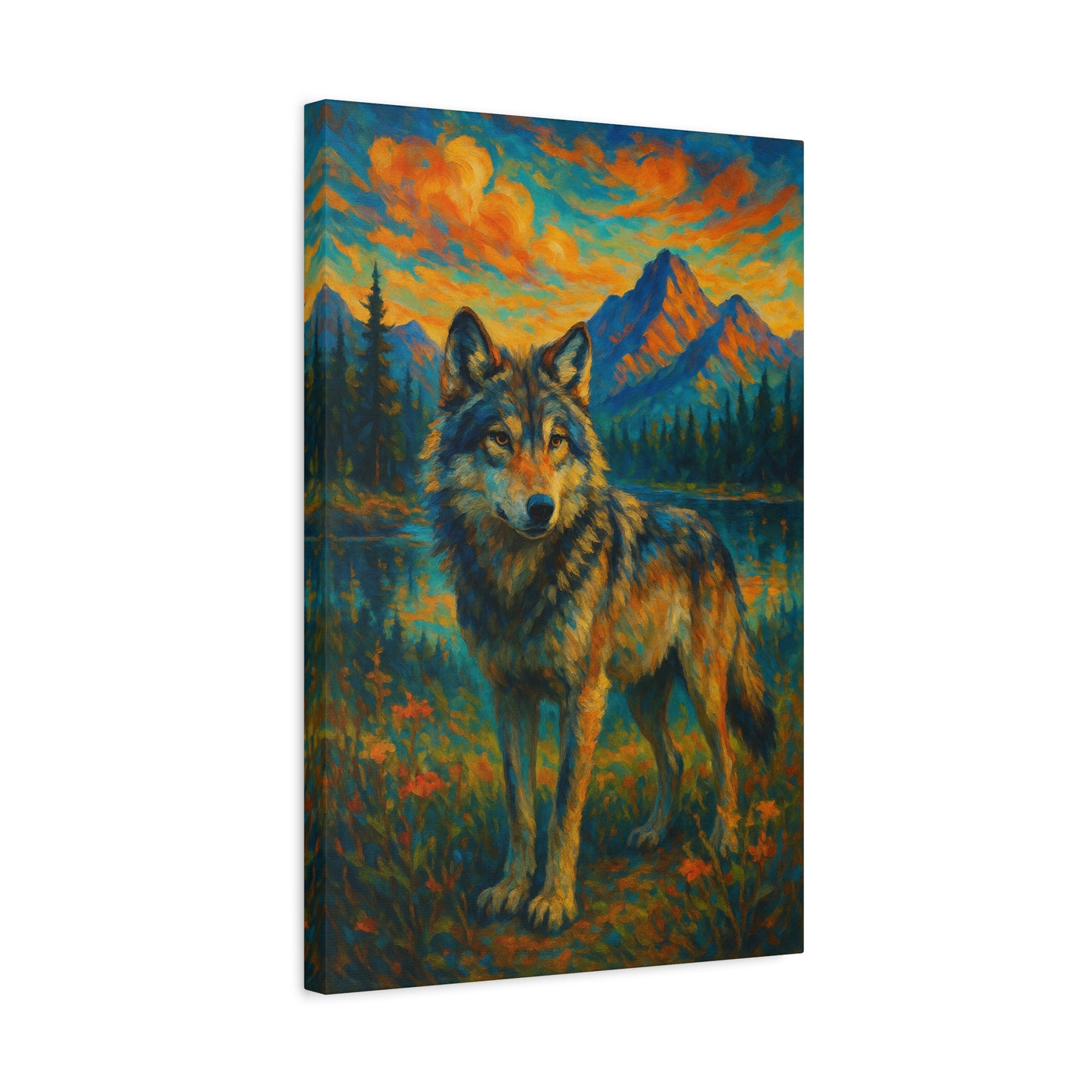 Goldenveil Wolf | Nature Wolf Canvas Wall Art