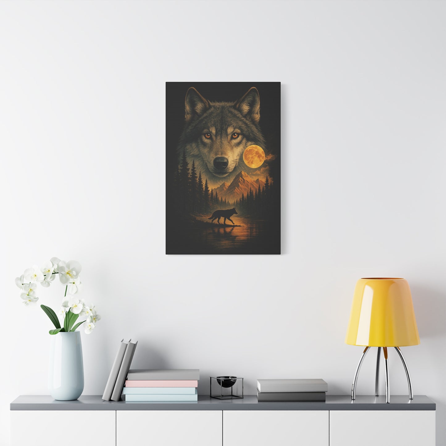Moonwatch Alpha | Nature Wolf Canvas Wall Art