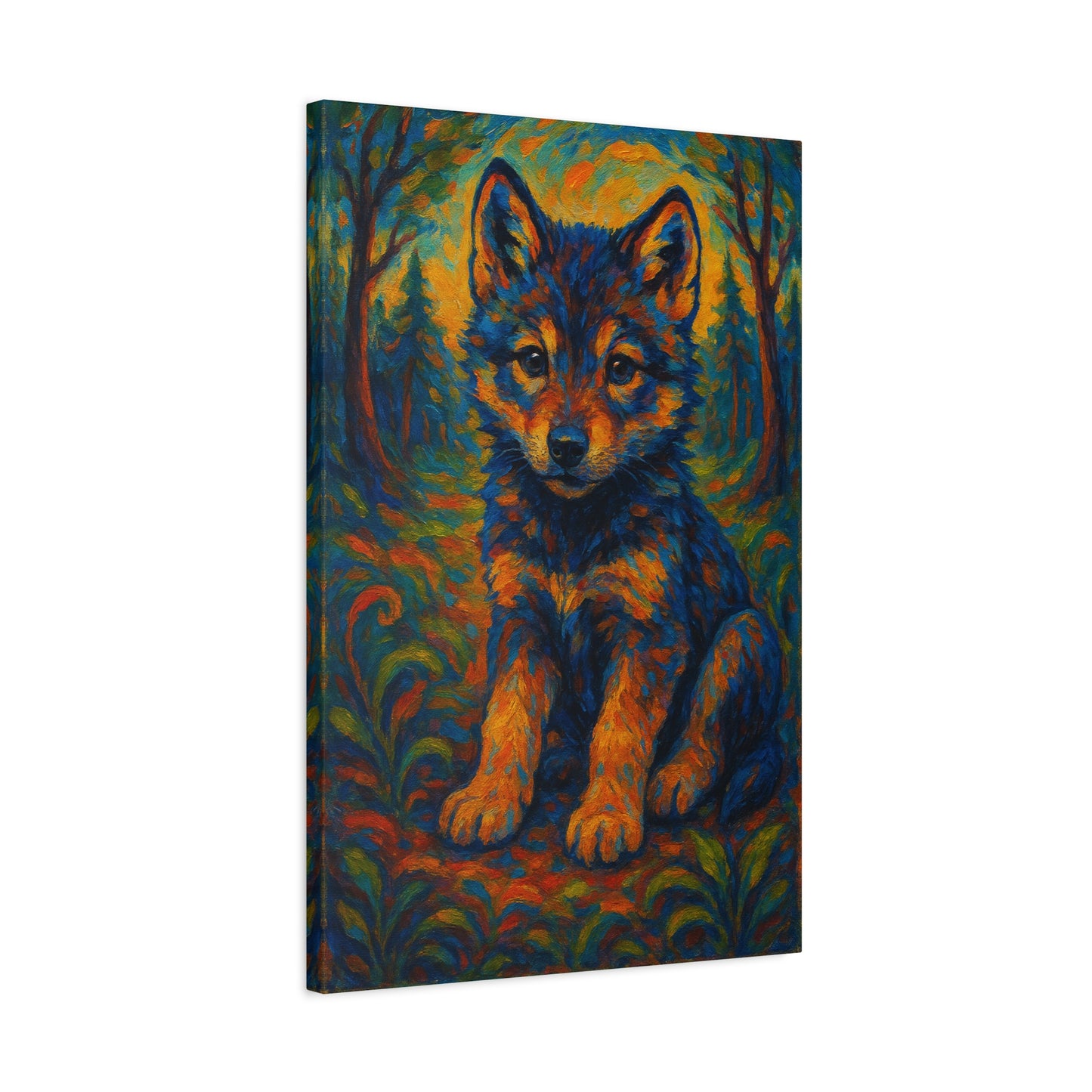 Sprigpaw Wolf Pup | Nature Wolf Canvas Wall Art