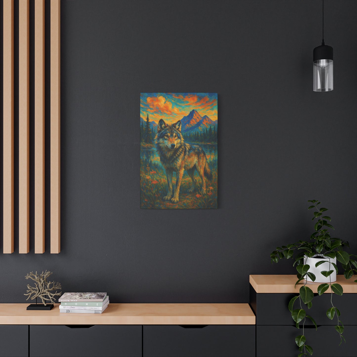 Goldenveil Wolf | Nature Wolf Canvas Wall Art