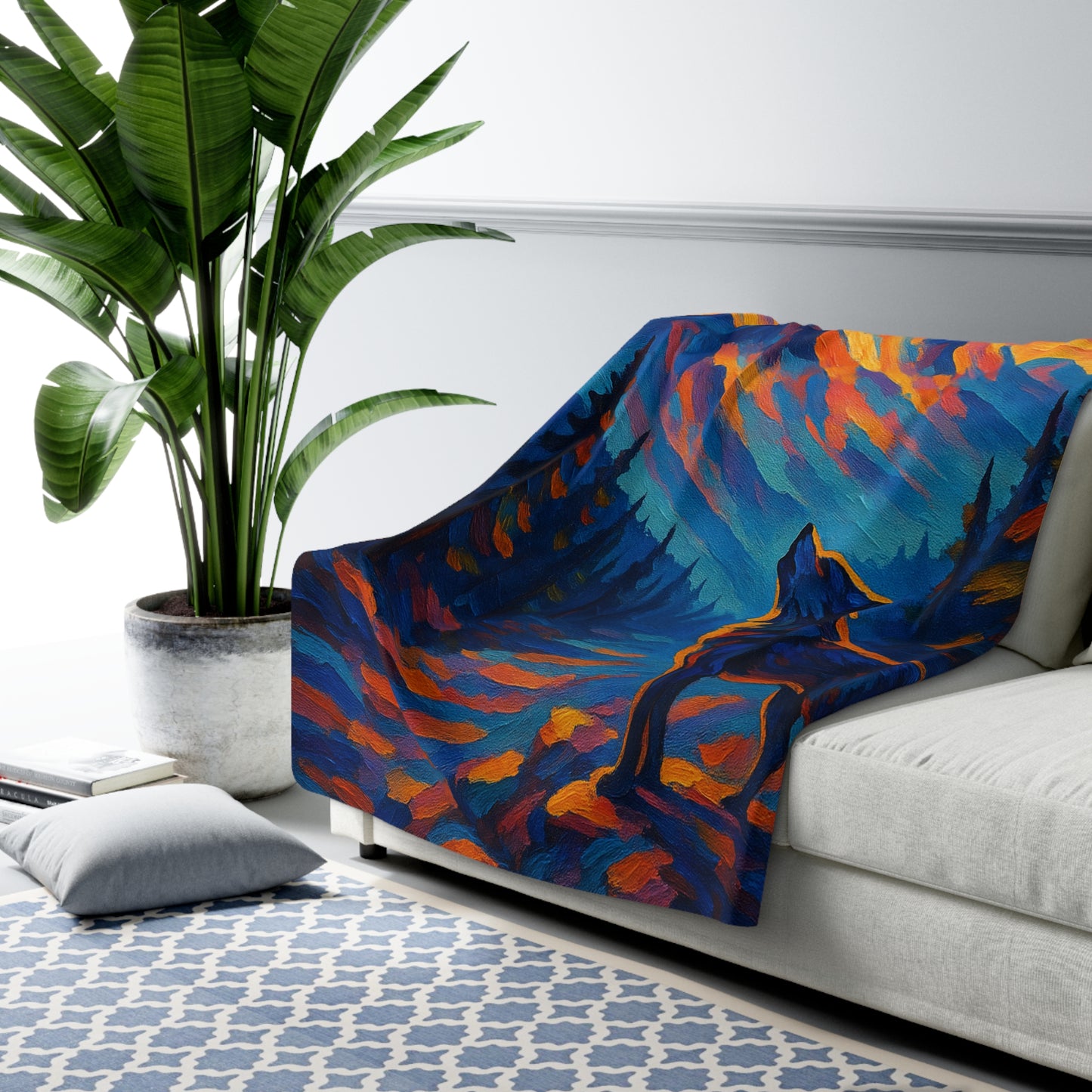 Pathfinder Wolf | Nature Wolf Large Sherpa Blanket
