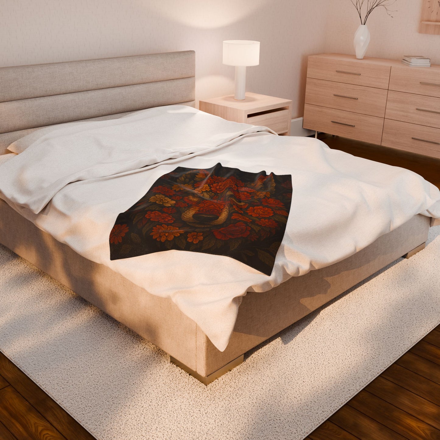 Wildflower Wolf | Velveteen Plush Blanket