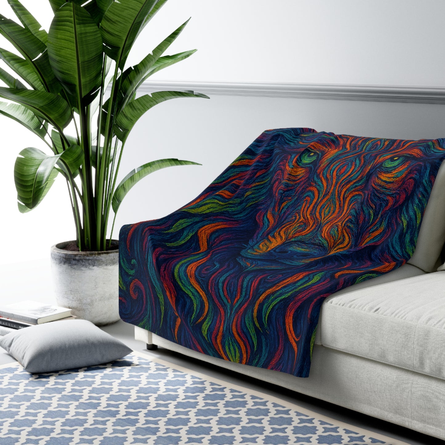Soulflare Wolf | Nature Wolf Large Sherpa Blanket