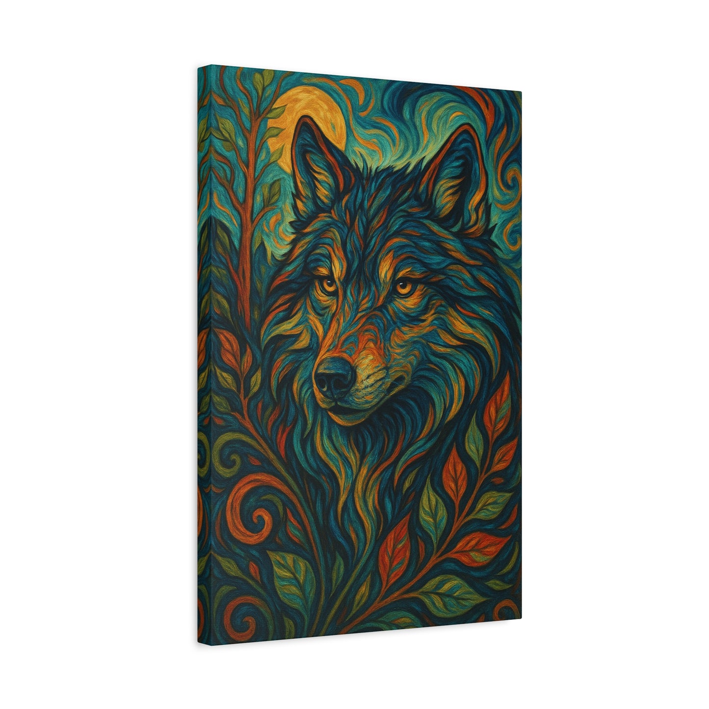 Sunfern Wolf | Nature Wolf Canvas Wall Art