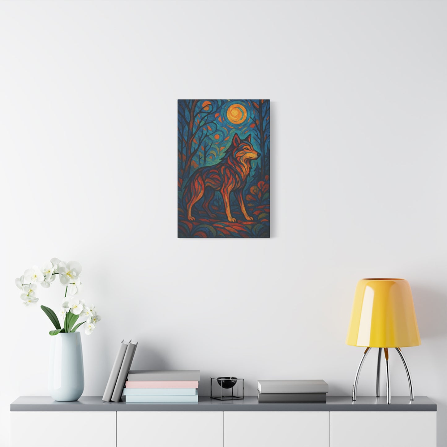 Emberbark Wolf | Nature Wolf Canvas Wall Art