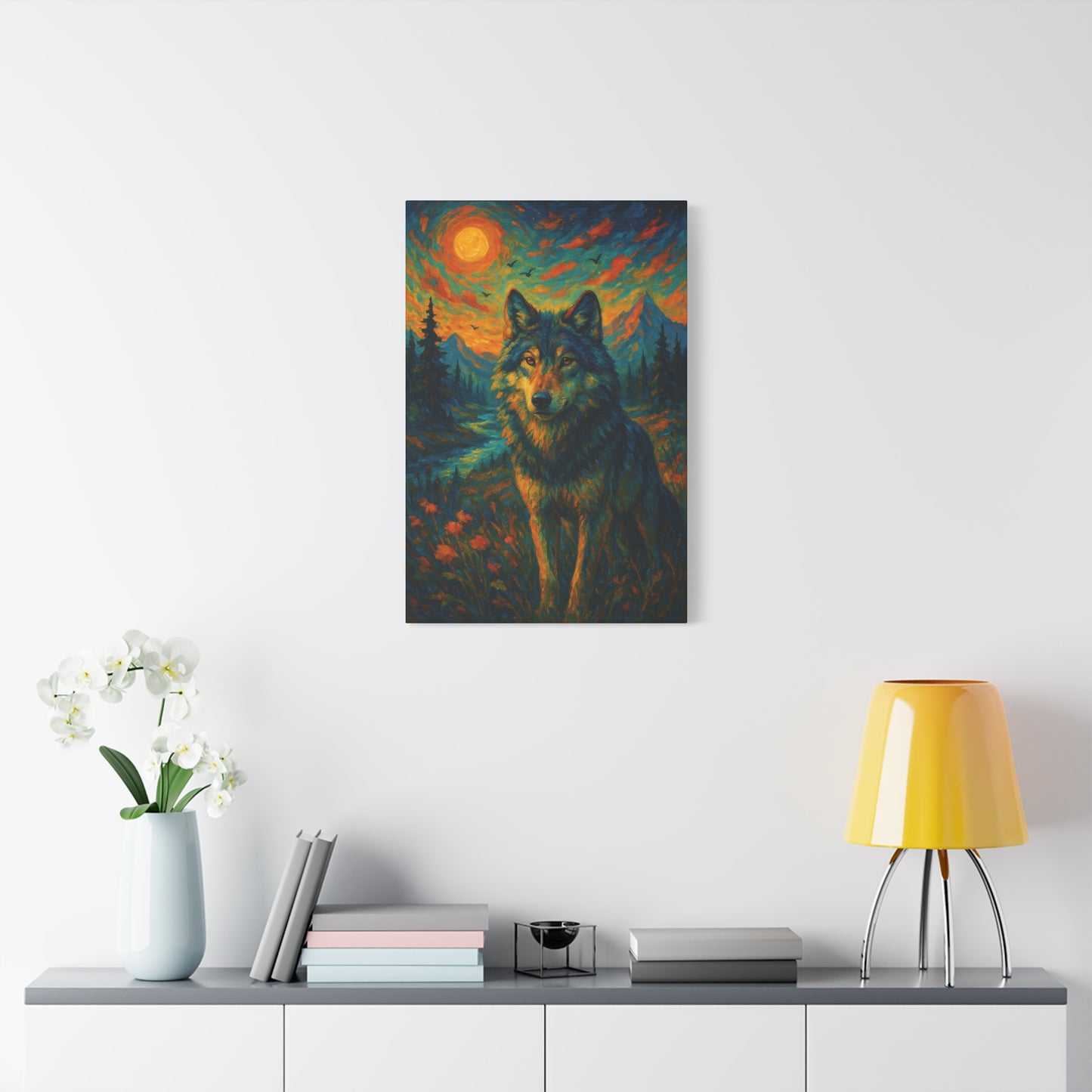 Ashglow Wolf | Nature Wolf Canvas Wall Art