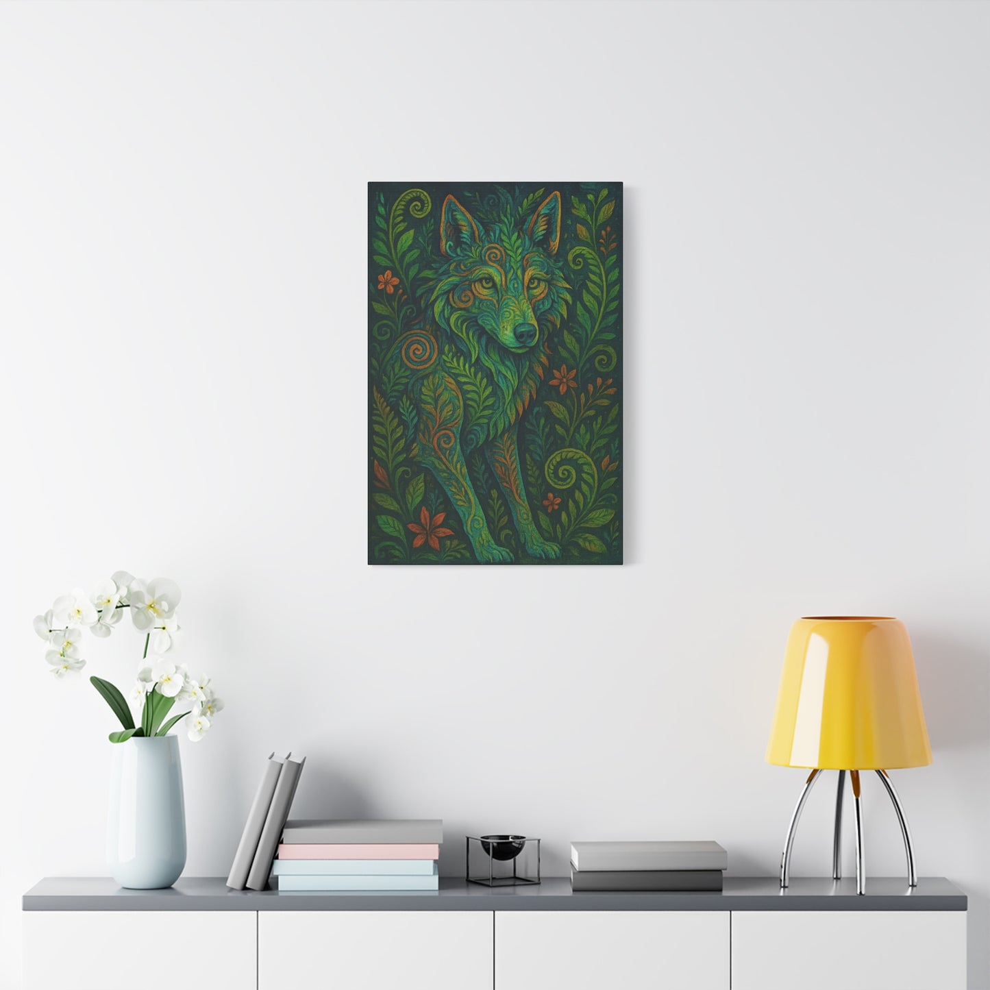 Verdantveil Wolf | Nature Wolf Canvas Wall Art
