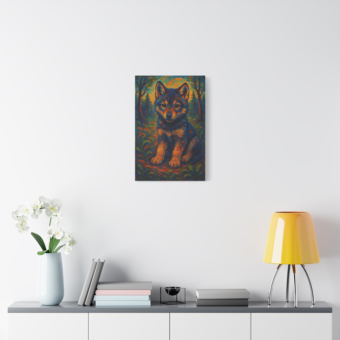 Sprigpaw Wolf Pup | Nature Wolf Canvas Wall Art
