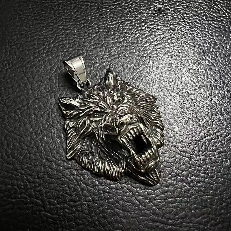 Bling Alpha Pendant | Gold or Silver Wolf Head Necklace