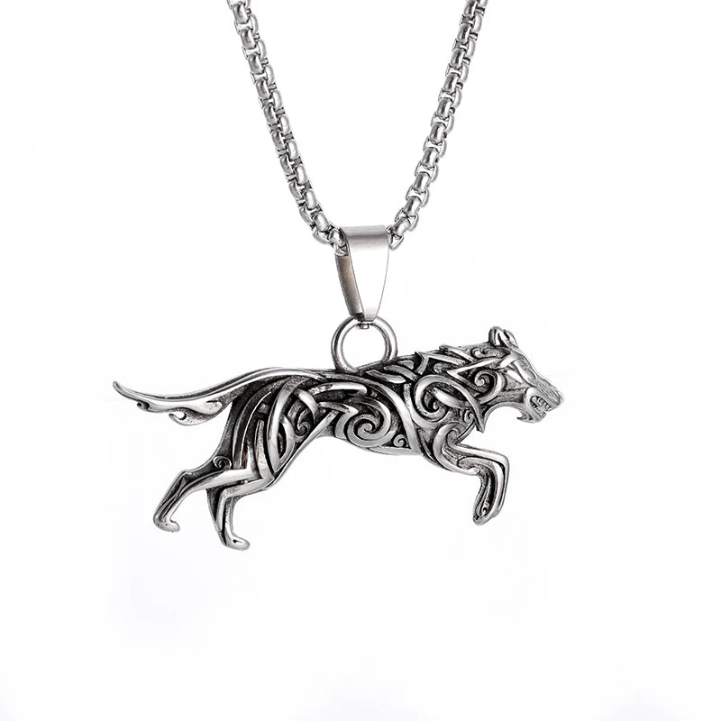 Alpha Wolf Pendant – Bold Urban Stainless Steel Necklace