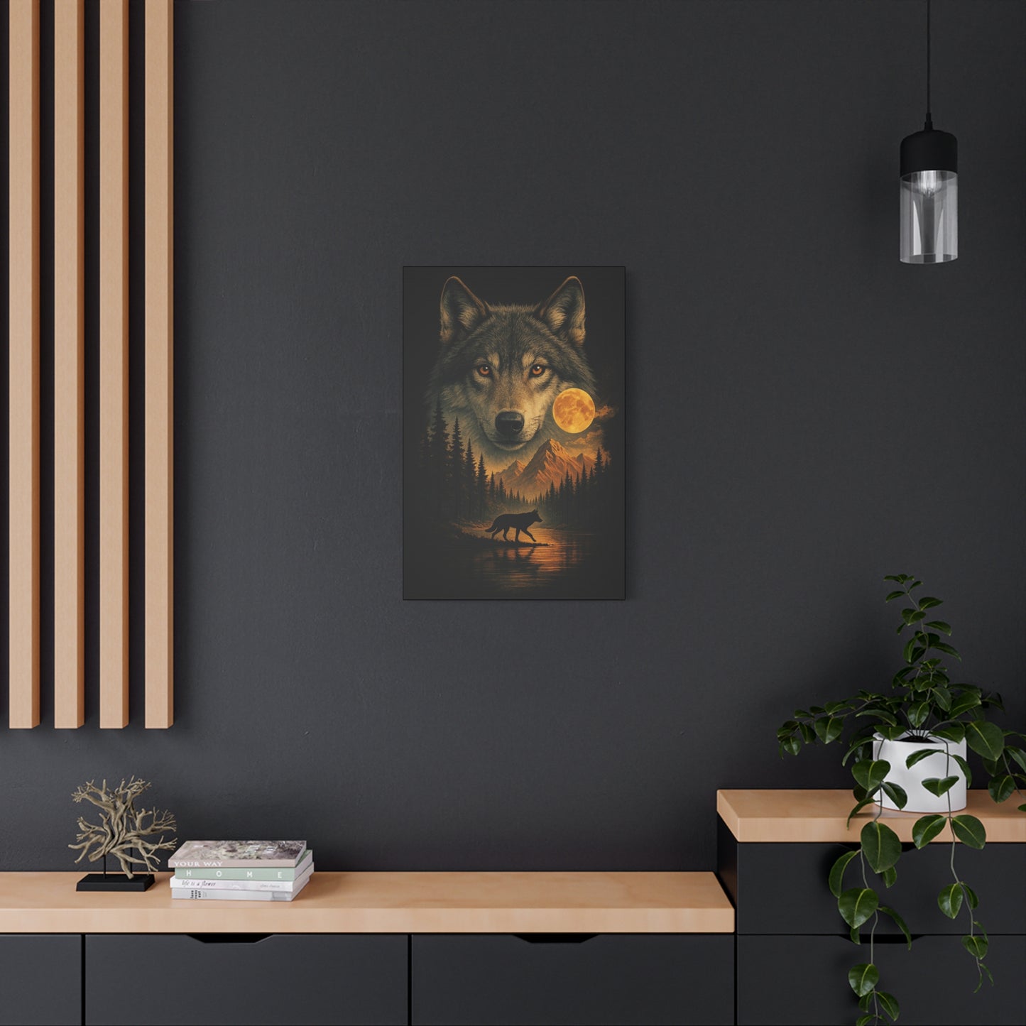 Moonwatch Alpha | Nature Wolf Canvas Wall Art