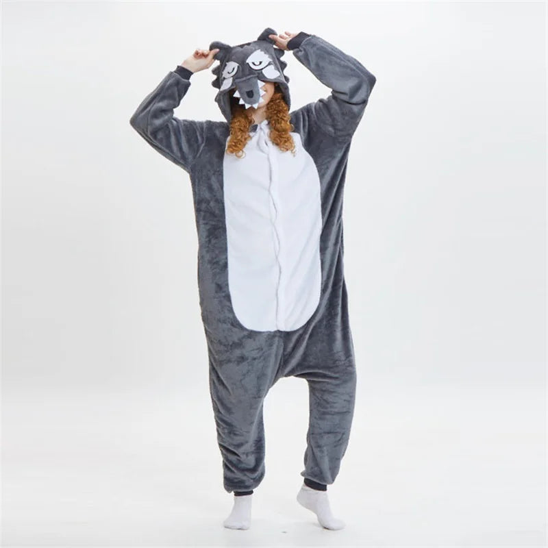 Denbound Wolf Onesie | Women’s Cartoon Pajama Jumpsuit