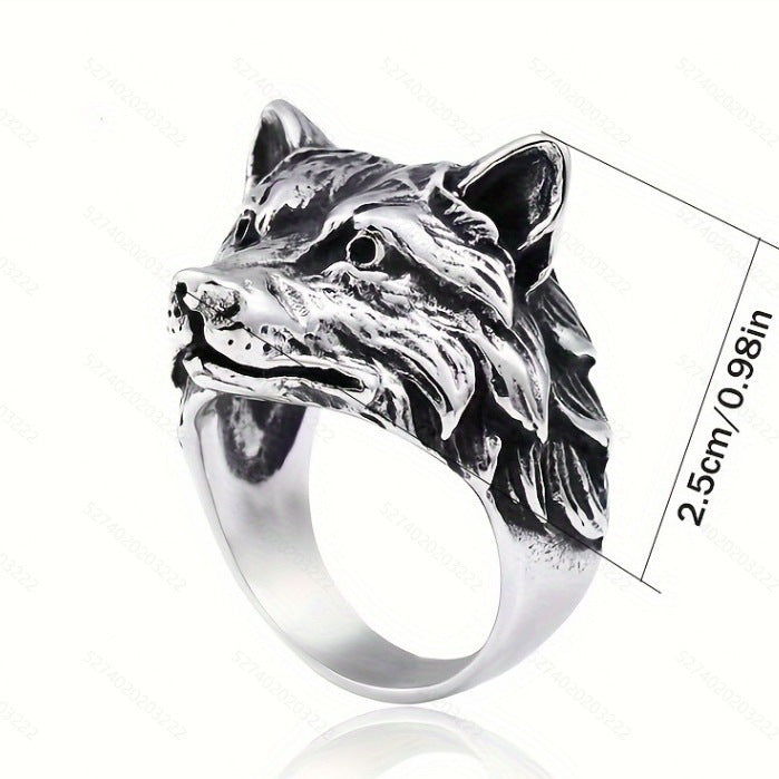 Shadowbite Alpha | Sculpted Wolf Head Ring
