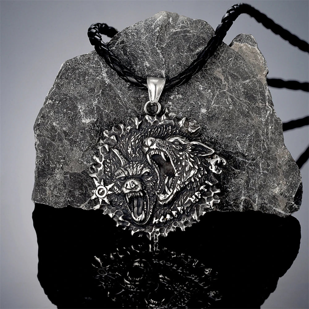 Odin’s Wolves Necklace – Geri & Freki Viking Amulet