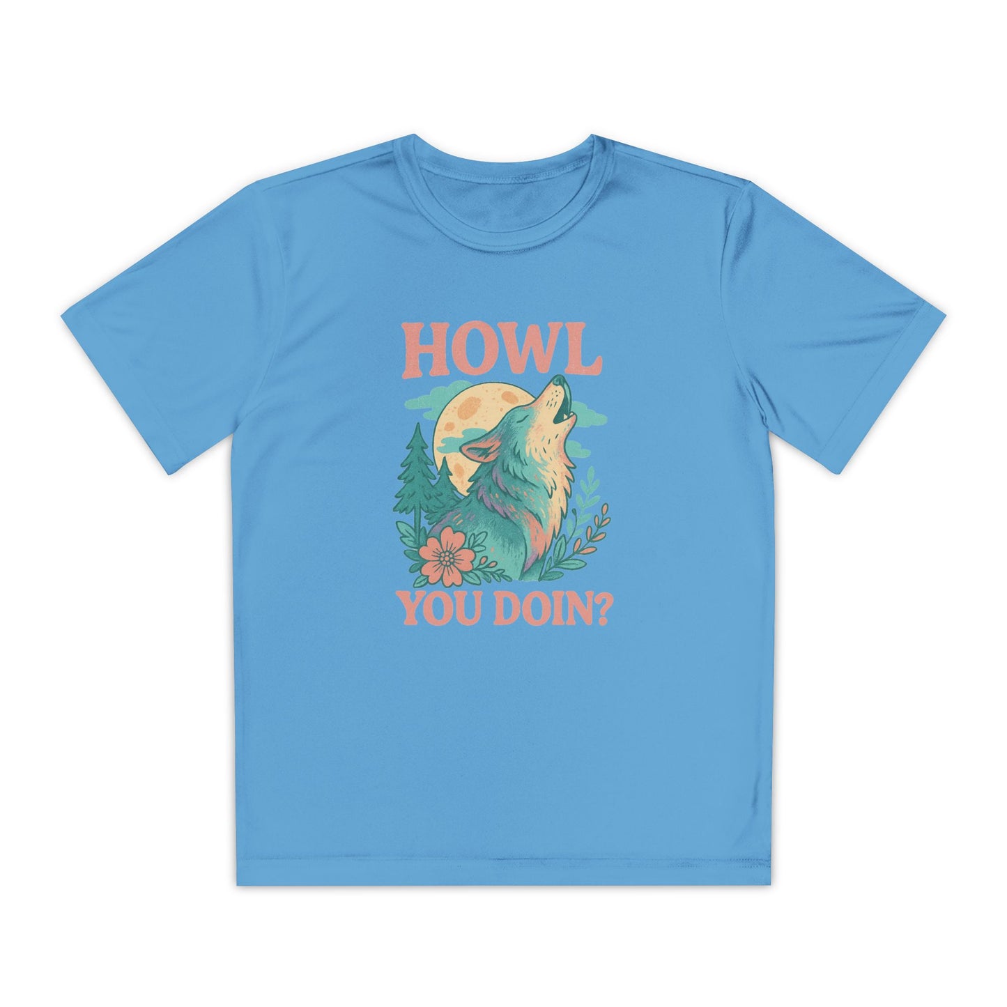 "Howl You Doin’?" Bloom Wolf | Youth Graphic Wolf Shirt