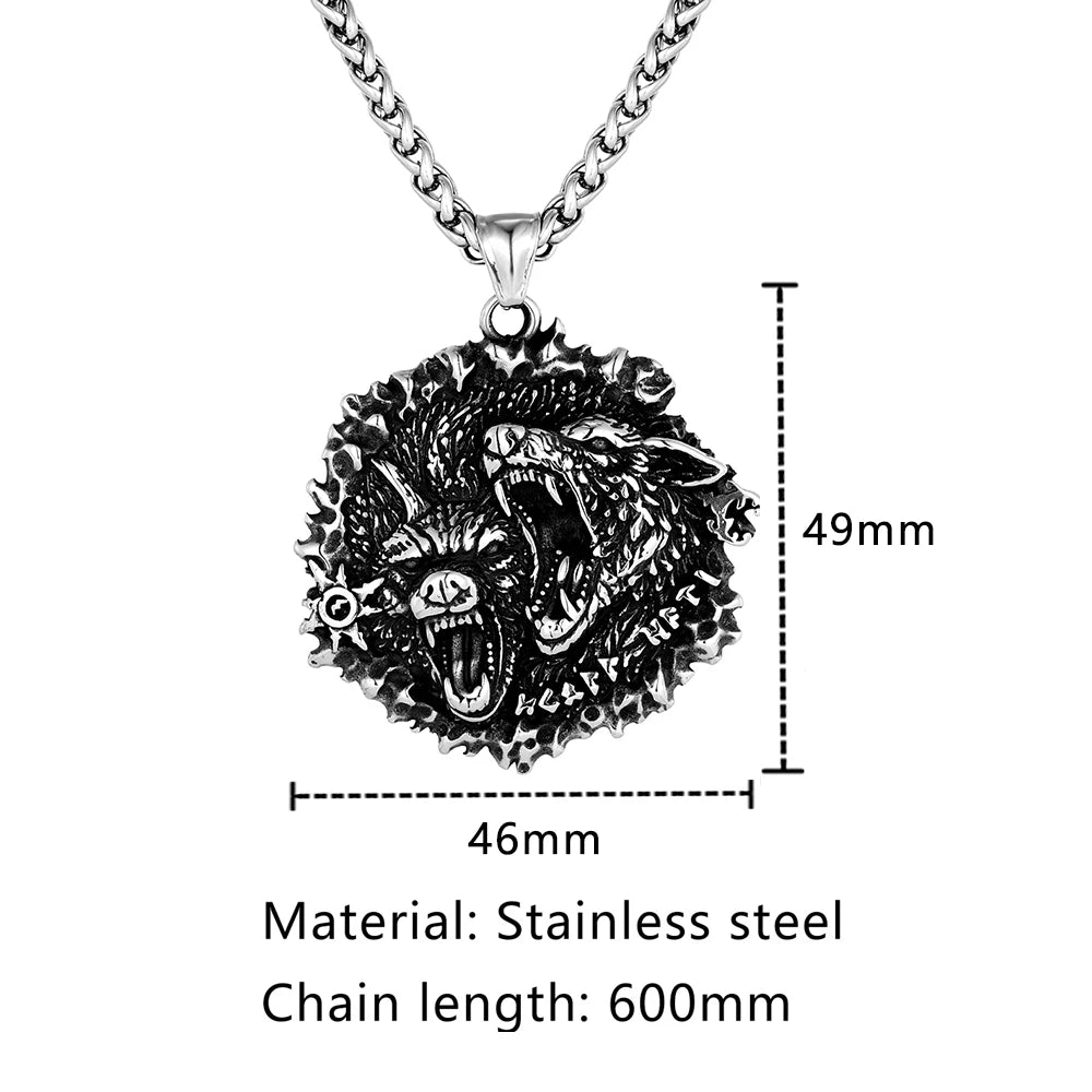 Odin’s Wolves Necklace – Geri & Freki Viking Amulet