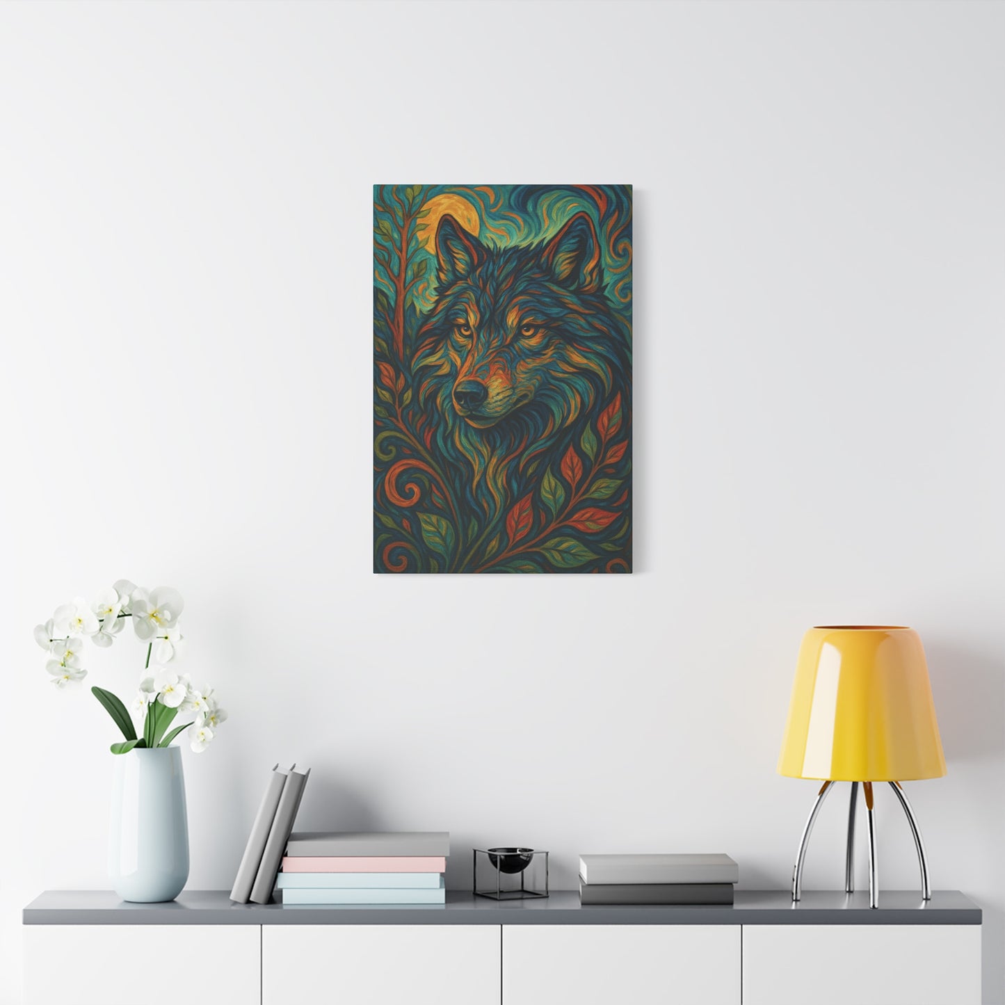 Sunfern Wolf | Nature Wolf Canvas Wall Art