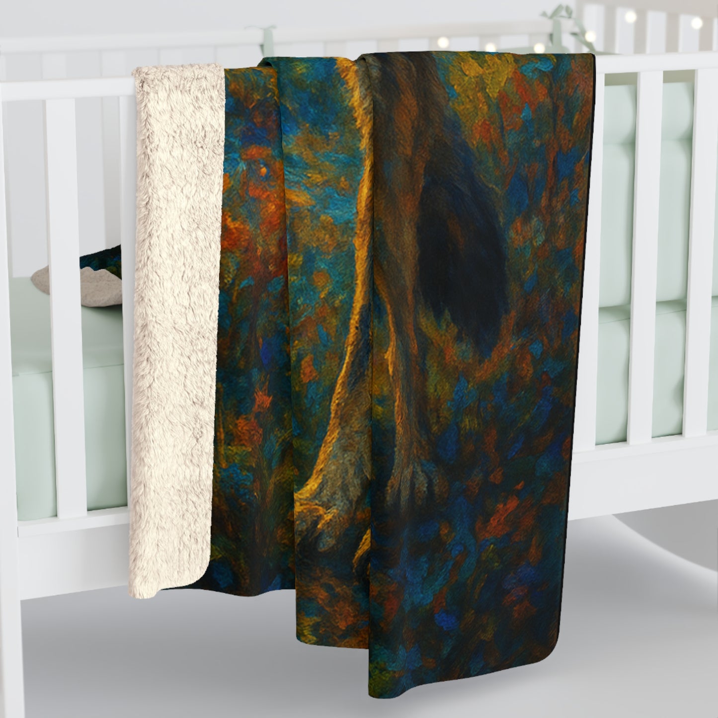 Ironpine Wolf | Nature Wolf Large Sherpa Blanket