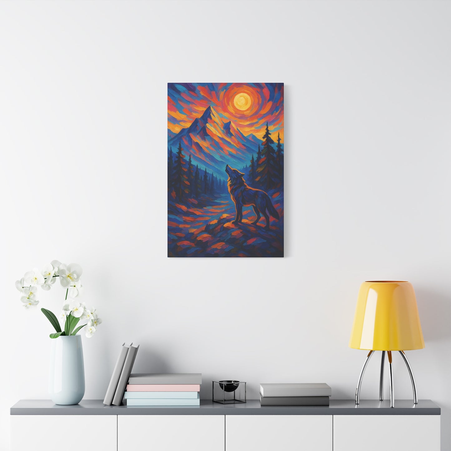 Pathfire Wolf | Nature Wolf Canvas Wall Art