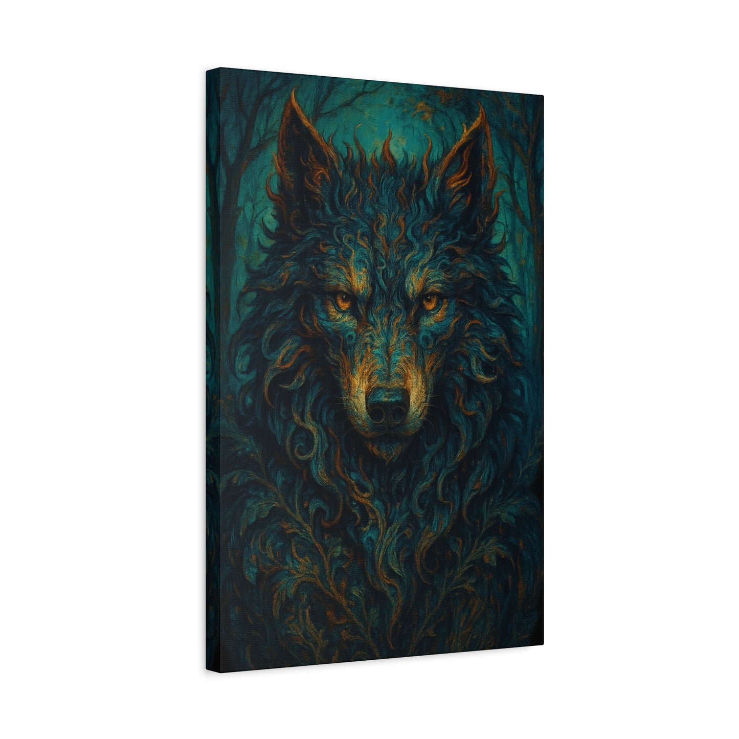 Nightroot Wolf | Nature Wolf Canvas Wall Art