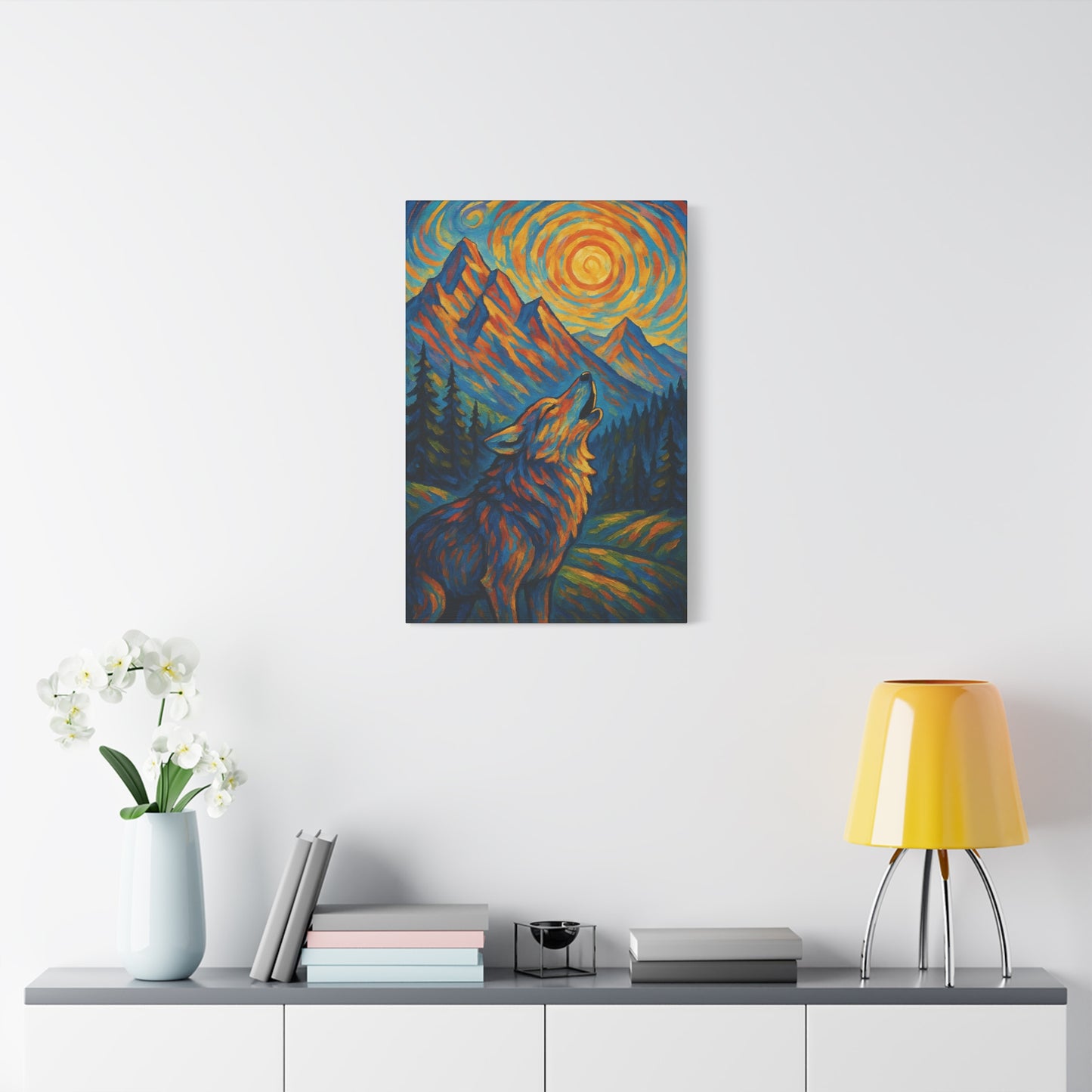 Howlbright Wolf | Nature Wolf Canvas Wall Art