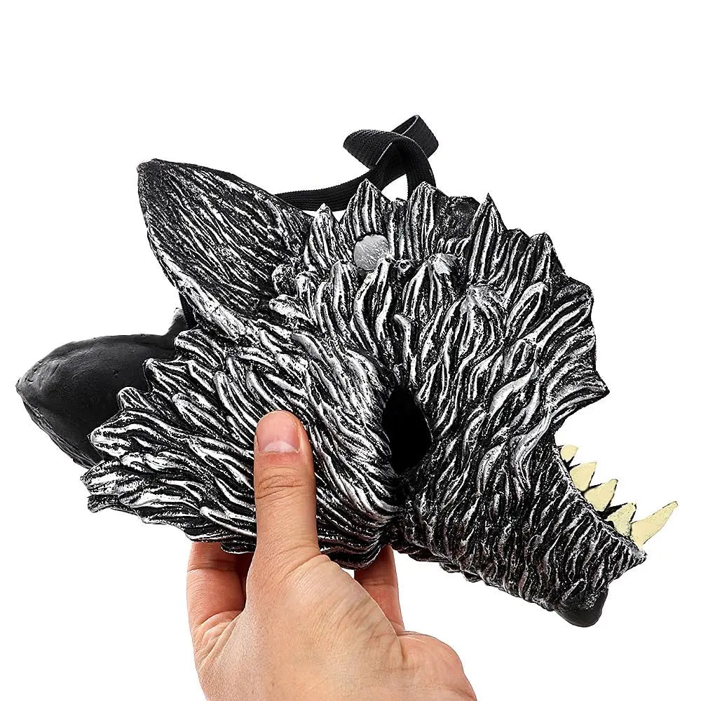 Greyfang Half Wolf Mask | 3D Halloween Masquerade Cosplay Headdress for Adults