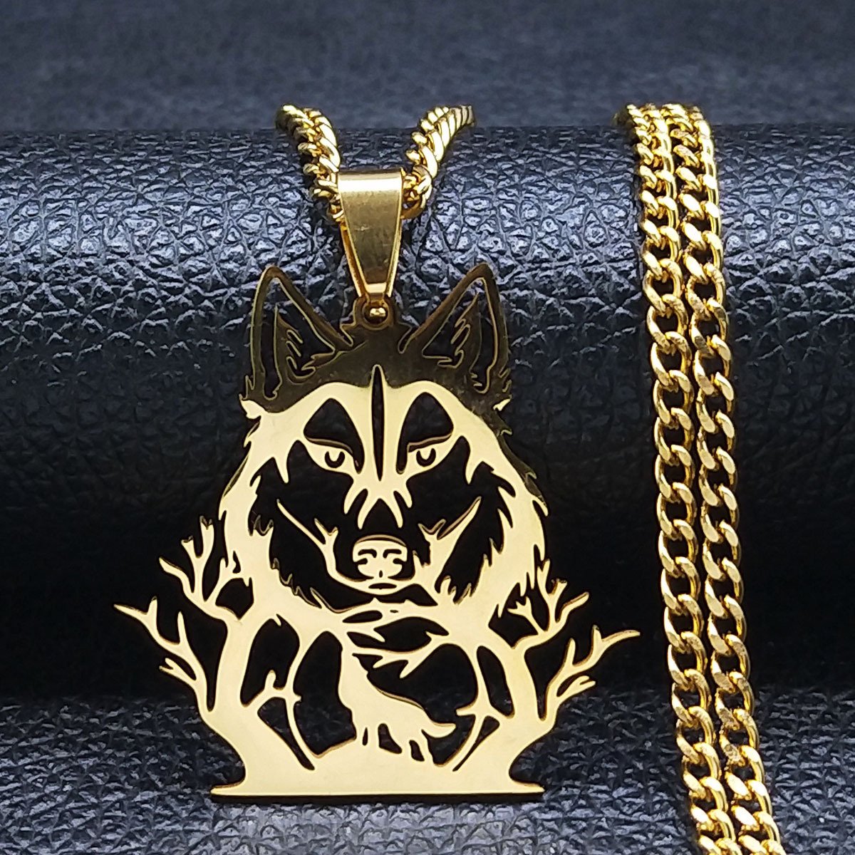 Forestlight Guardian | Gold Wolf Pendant Necklace