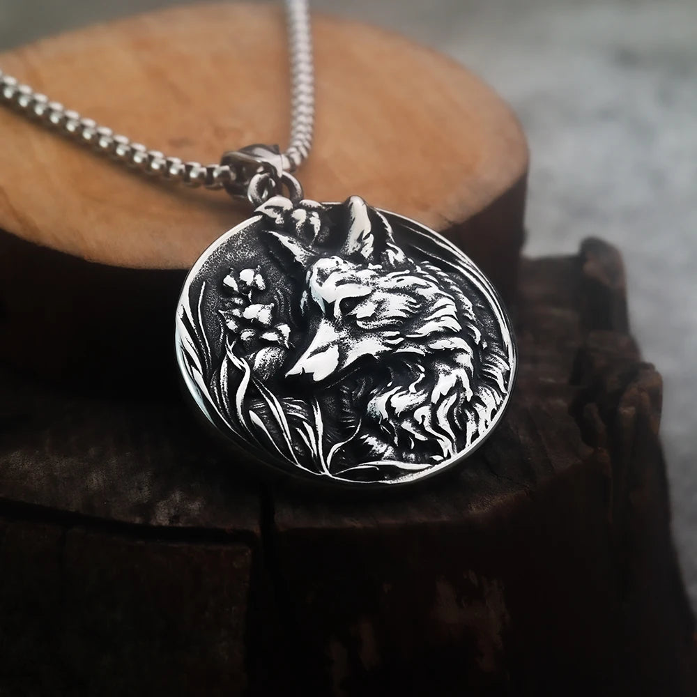 Lone Steel Wolf Necklace | Titanium Steel