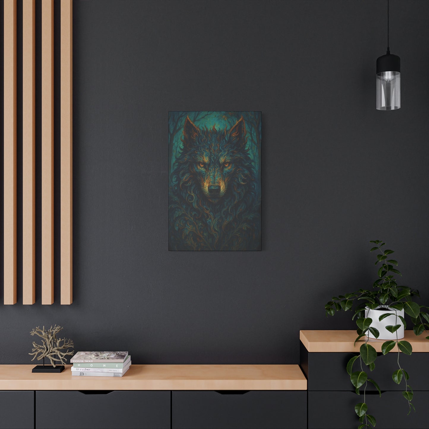 Nightroot Wolf | Nature Wolf Canvas Wall Art