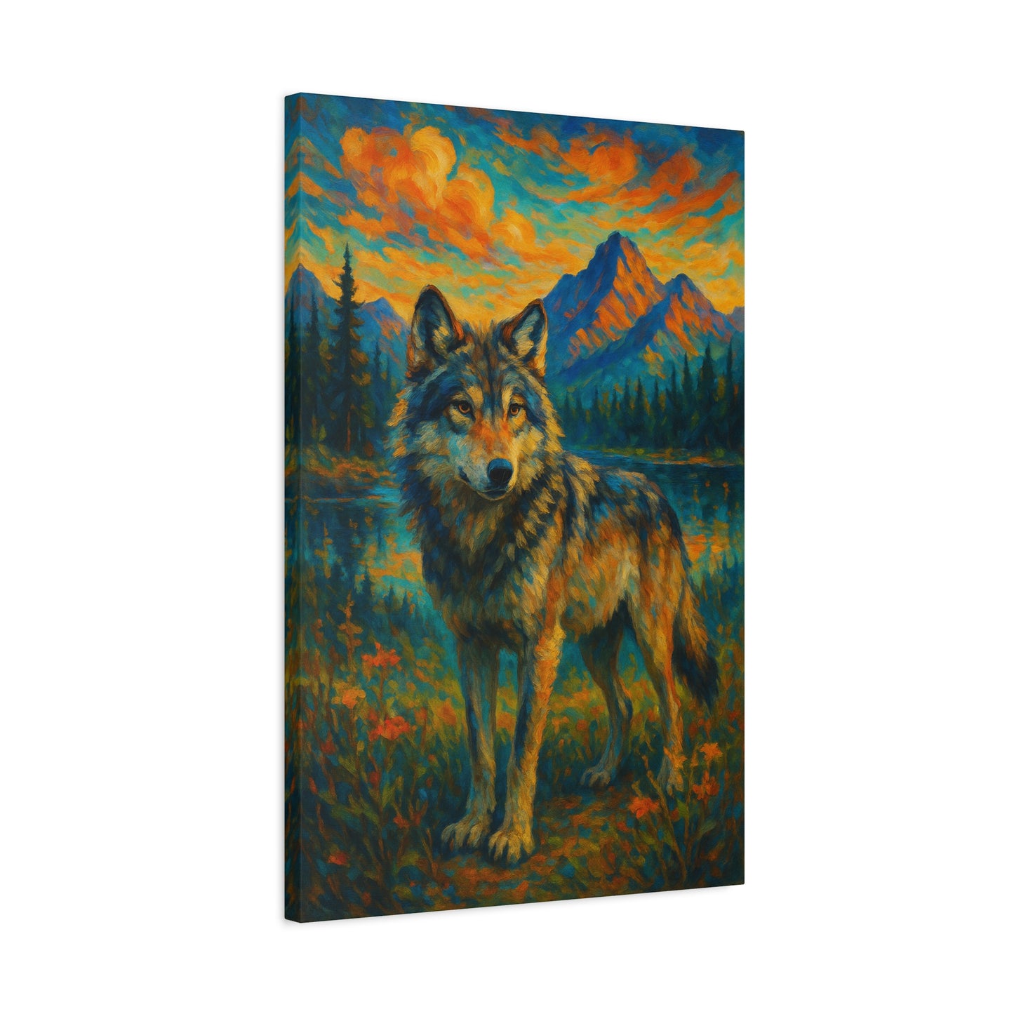 Goldenveil Wolf | Nature Wolf Canvas Wall Art