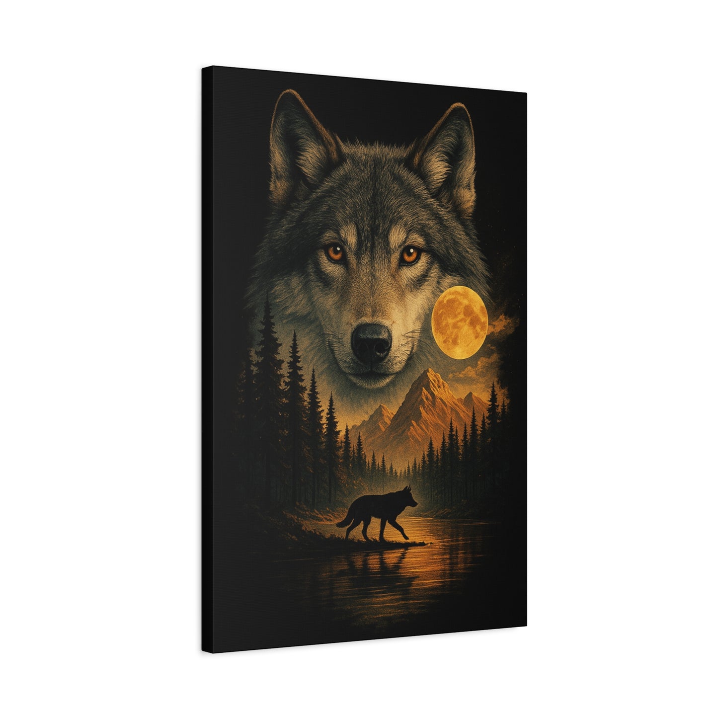 Moonwatch Alpha | Nature Wolf Canvas Wall Art