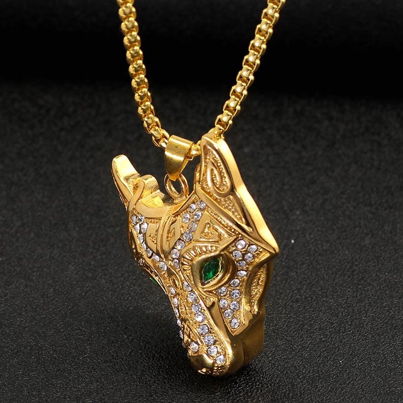 Alpha Glint | Gold & Silver Wolf Necklace