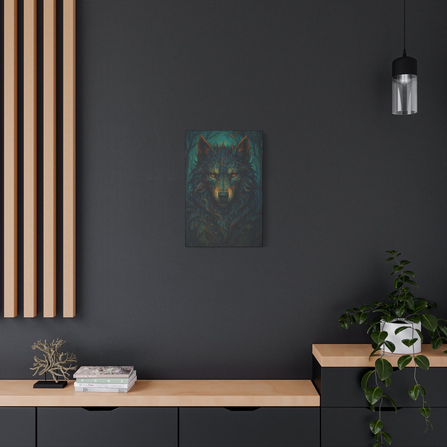 Nightroot Wolf | Nature Wolf Canvas Wall Art