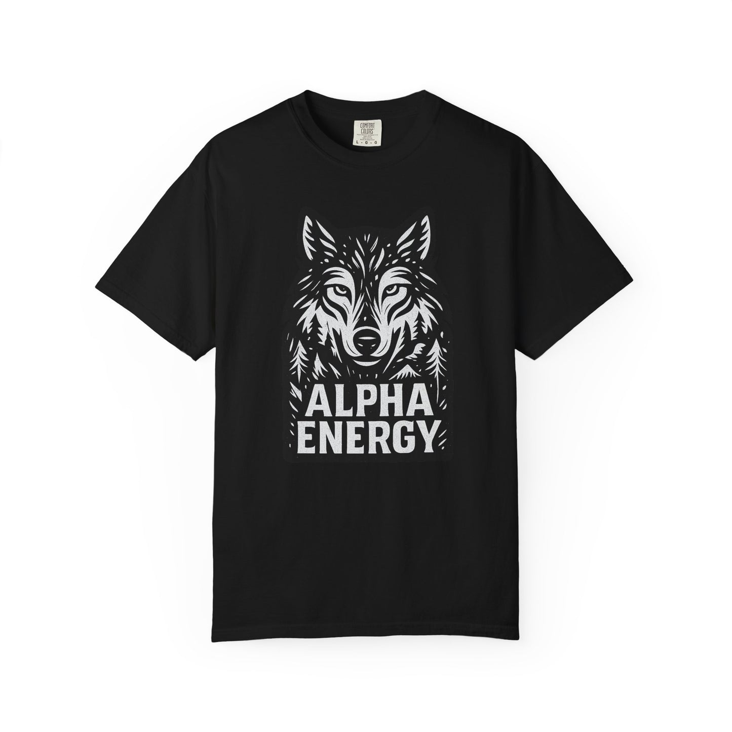 "Alpha Energy" Monochrome Wolf | Graphic Wolf Shirt