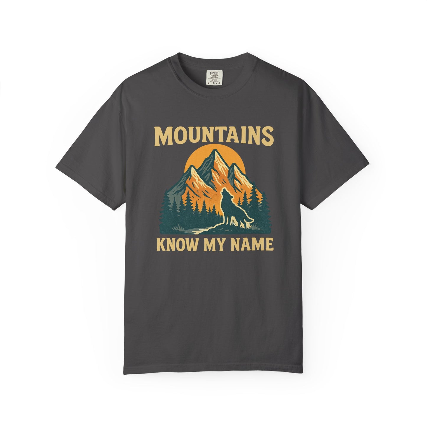 Mountains Know My Name - Howling Wolf | Graphic Wolf Shirt