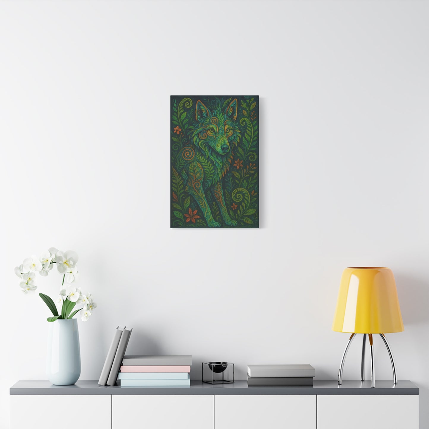 Verdantveil Wolf | Nature Wolf Canvas Wall Art