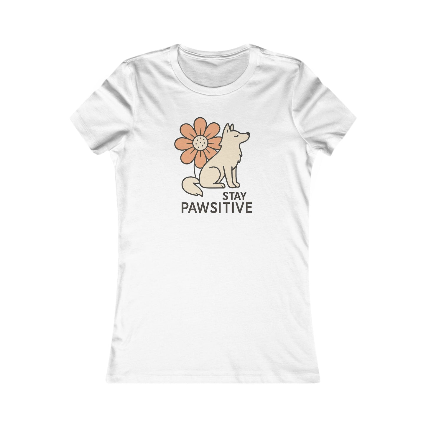"Stay Pawsitive" Wolf Flower | Women’s Graphic Tee