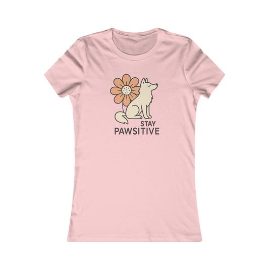 "Stay Pawsitive" Wolf Flower | Women’s Graphic Tee