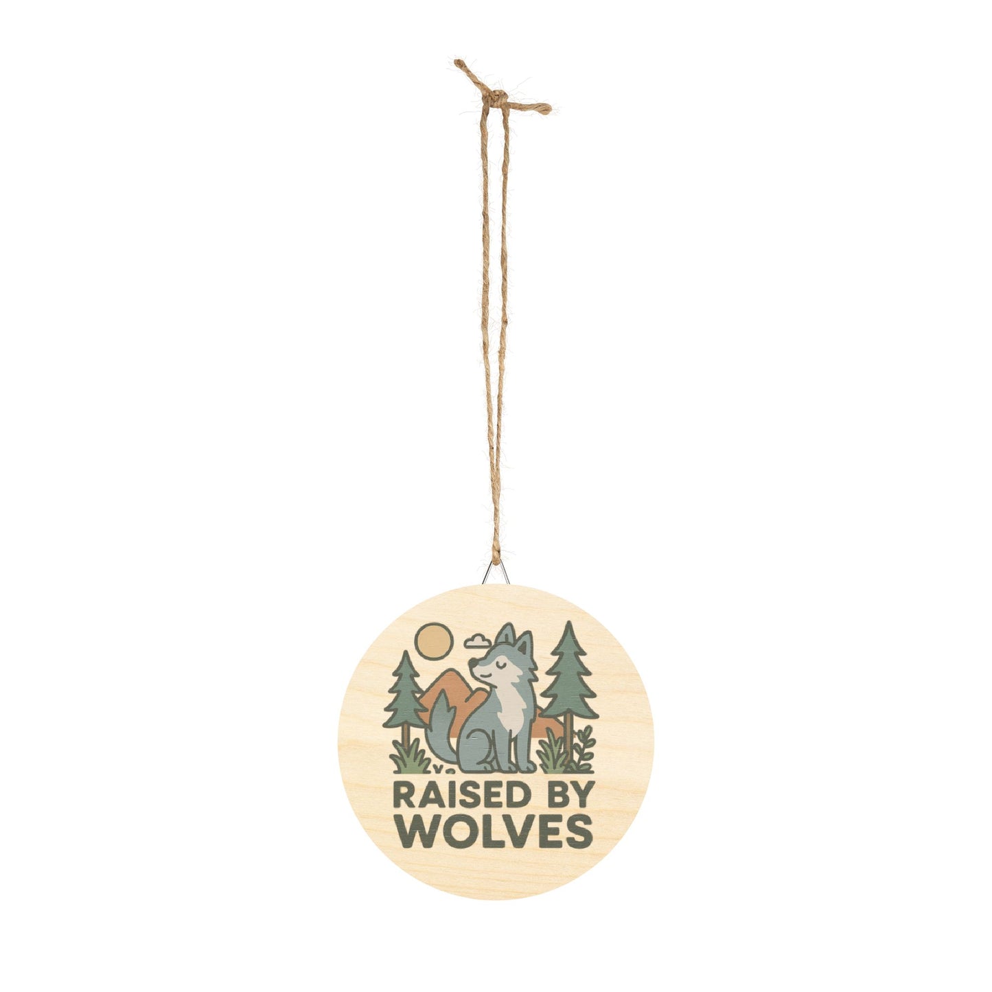 "Raised by Wolves" Baby Wolf Sign | Baltic Birch Wall Decor